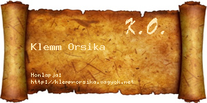 Klemm Orsika névjegykártya